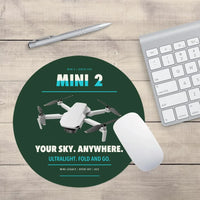 Thumbnail for DJI Mini 2 design on dark green round mouse pad