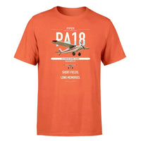 Thumbnail for Piper PA-18 Super Cub design on orange t-shirt, single-side print