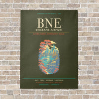 Thumbnail for Brisbane Airport BNE - Canvas Framed - Green Army
