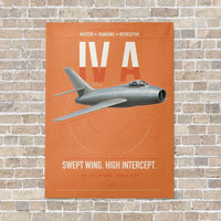 Thumbnail for Dassault Mystère IV A vertical canvas print - no frame - orange background