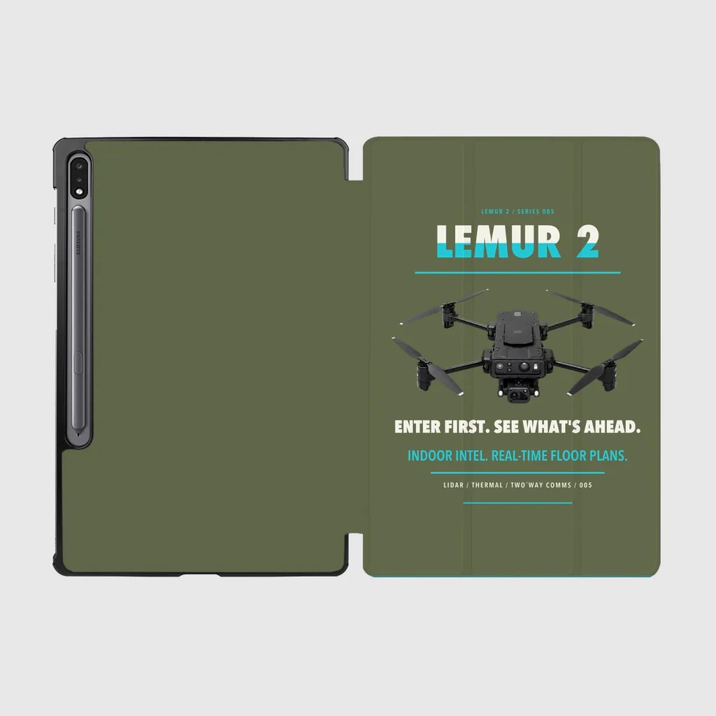 BRINC LEMUR 2 design on green army samsung tablet tablet case
