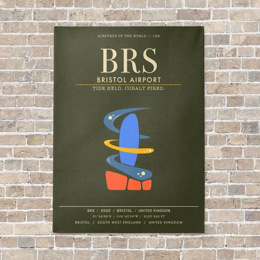 Bristol Airport BRS - Canvas Framed - Green Army