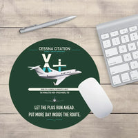 Thumbnail for Cessna Citation X+ design on dark green round mouse pad