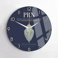 Thumbnail for Prishtina International Airport Adem Jashari PRN Wall-Clock No-Frame - Navy Blue