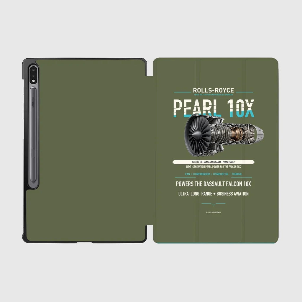 PEARL 10X design on green army samsung tablet tablet case