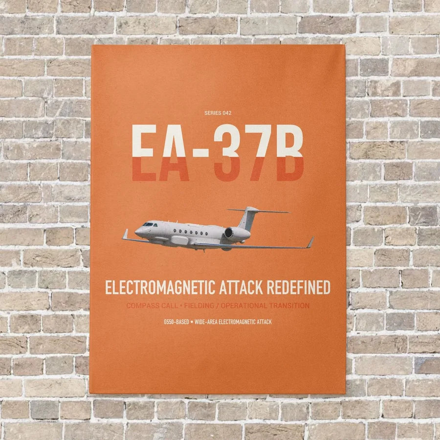 EA-37B Compass Call vertical canvas print - no frame - orange background