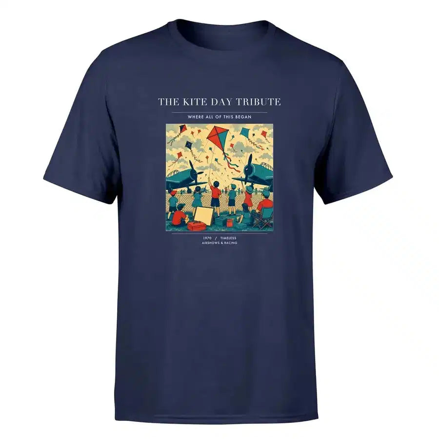 VINTAGE G4434 - The Kite Day Tribute - Premium T-Shirt design on navyblue premium t shirt