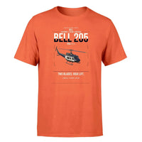 Thumbnail for Bell 205A-1++ design on orange t-shirt, single-side print