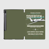 Thumbnail for Cessna Citation Sovereign+ design on green army samsung tablet tablet case
