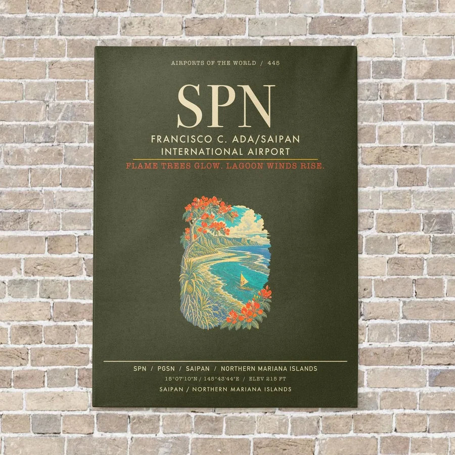 Francisco C. Ada Saipan International Airport SPN - Canvas Framed - Green Army