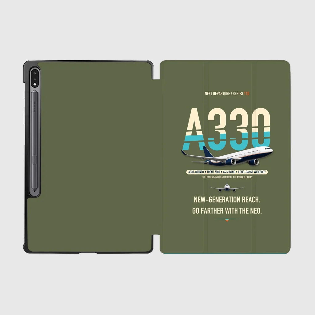 Airbus A330-800neo design on green army samsung tablet tablet case