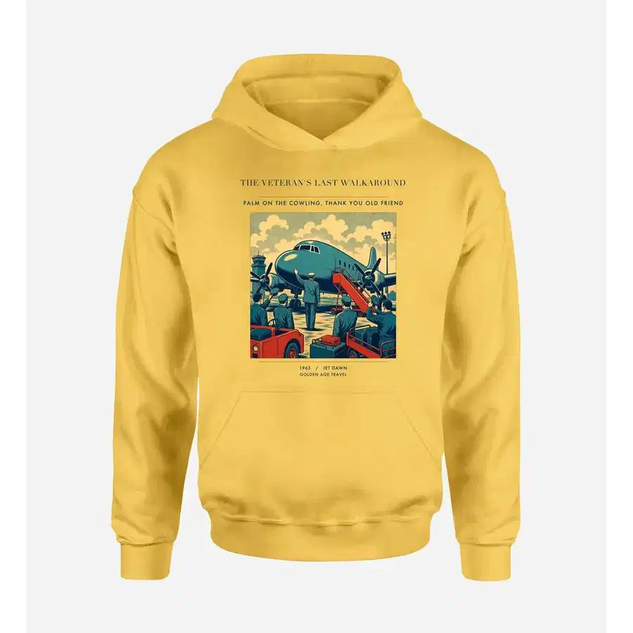 VINTAGE G4453 - The Veteran's Last Walkaround - Premium Hoodie design on yellow premium