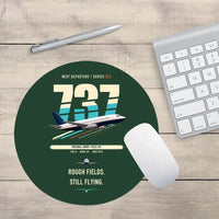 Thumbnail for Boeing 737-200 design on dark green round mouse pad