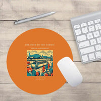 Thumbnail for VINTAGE G4372 - The Tram To The Tarmac - Designed Mouse Pads design on orange round