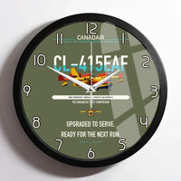 Thumbnail for Canadair CL-415EAF design on green army framed wall clock