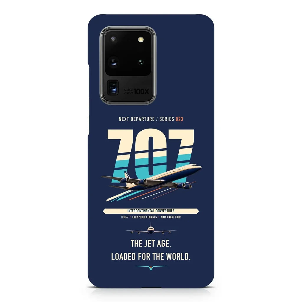 Boeing 707-320C design on samsung case - navy blue