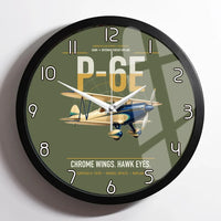 Thumbnail for Curtiss P-6E Hawk design on green army framed wall clock