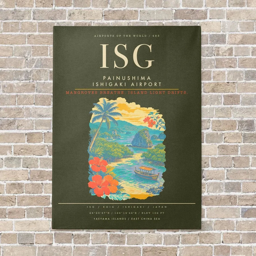 Painushima Ishigaki Airport ISG - Canvas Framed - Green Army