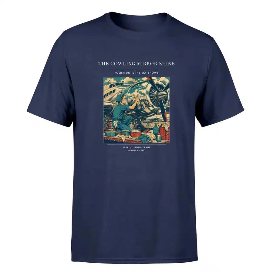 VINTAGE G4262 - The Cowling Mirror Shine - Premium T-Shirt design on navyblue premium t shirt