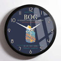 Thumbnail for Bogota El Dorado International Airport BOG Wall-Clock Framed - Navy Blue