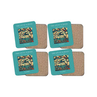 Thumbnail for The Stunt School - Designed Coasters design on turquoise 4-pieces-set