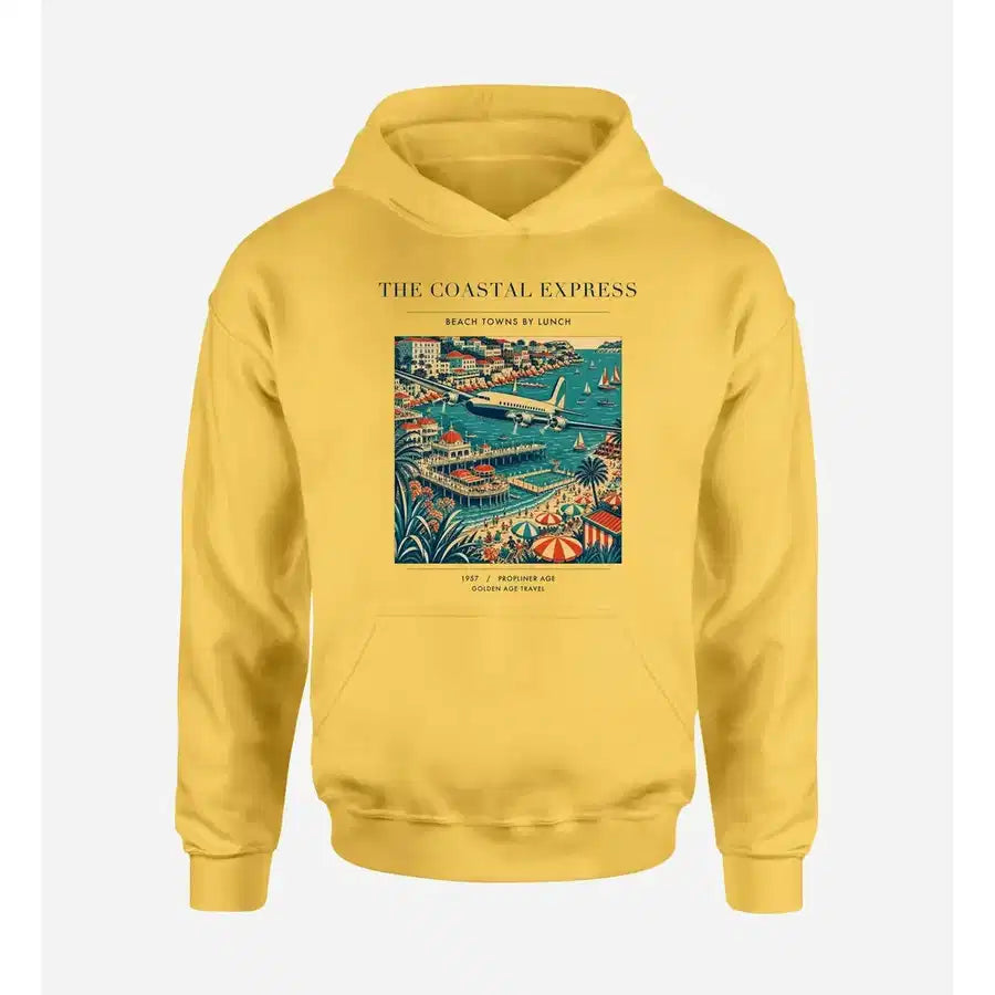 VINTAGE G4096 - The Coastal Express - Premium Hoodie design on yellow premium