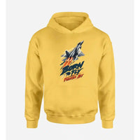 Thumbnail for SIGNAL 611 - Born To Fly Fighter Jet design on yellow hoodie single side