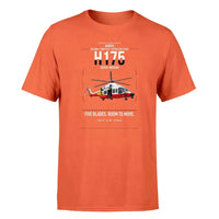 Thumbnail for Airbus H175 design on orange t-shirt, single-side print
