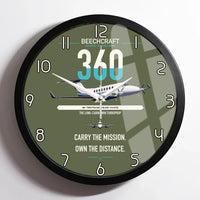 Thumbnail for Beechcraft King Air 360 design on green army framed wall clock