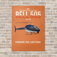 Thumbnail for Bell 505 vertical canvas print - no frame - orange background