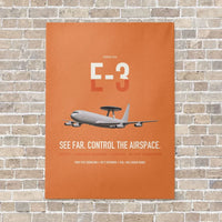 Thumbnail for E-3 Sentry AWACS vertical canvas print - no frame - orange background