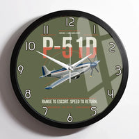 Thumbnail for P-51D Mustang design on green army framed wall clock
