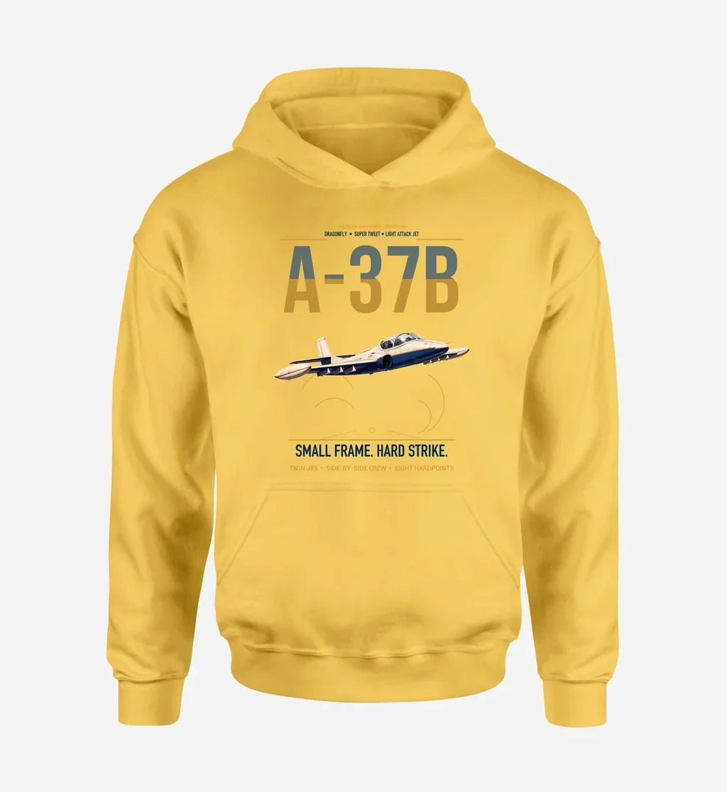 A-37B Dragonfly design on yellow double-side hoodie