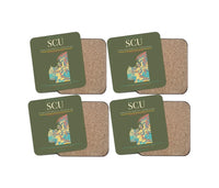 Thumbnail for Antonio Maceo Airport (SCU) design on green army 4 pieces set coaster
