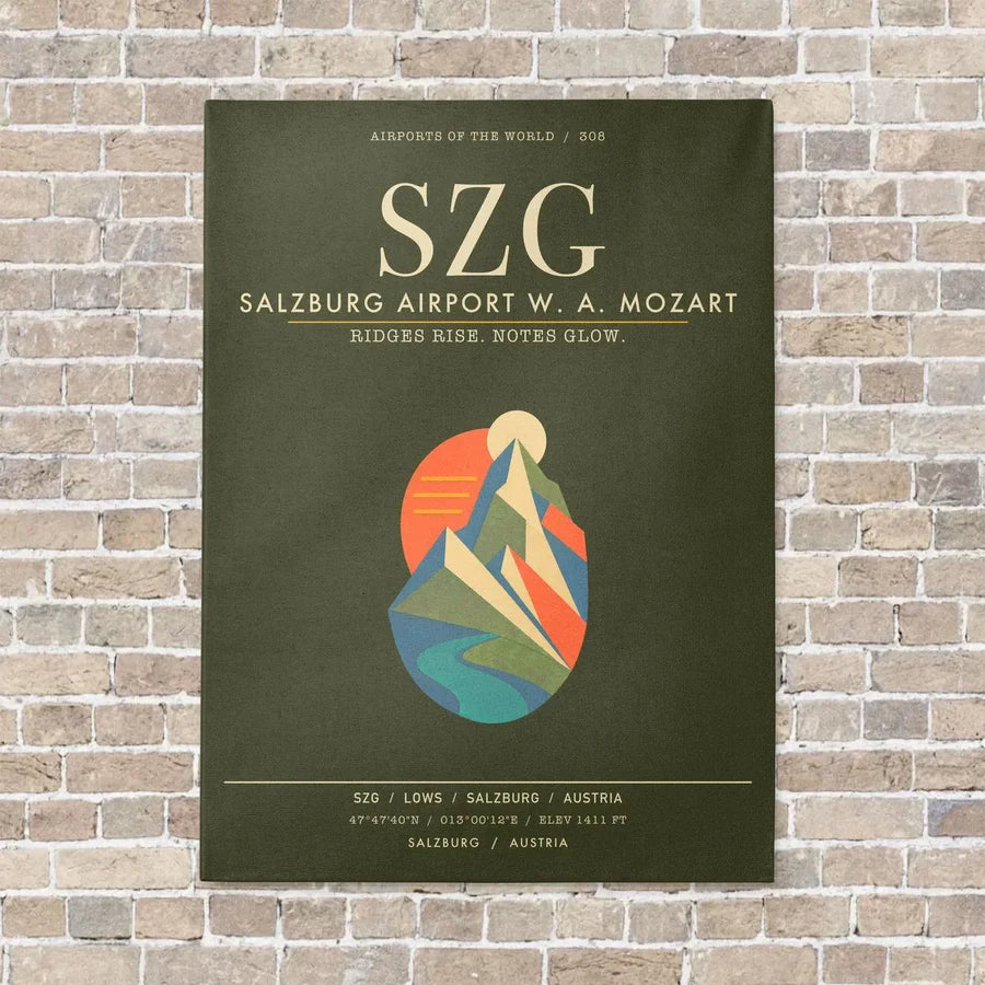 Salzburg Airport SZG - Canvas Framed - Green Army