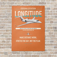 Thumbnail for Cessna Citation Longitude vertical canvas print - no frame - orange background