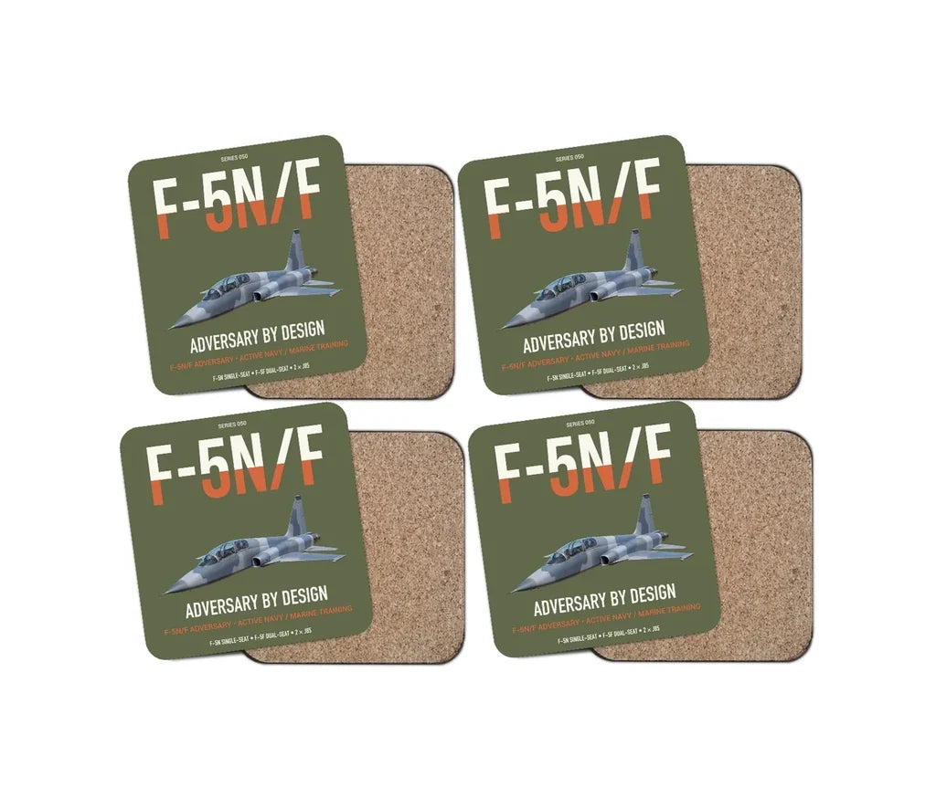 F-5N F Adversary design on green army 4 pieces set coaster