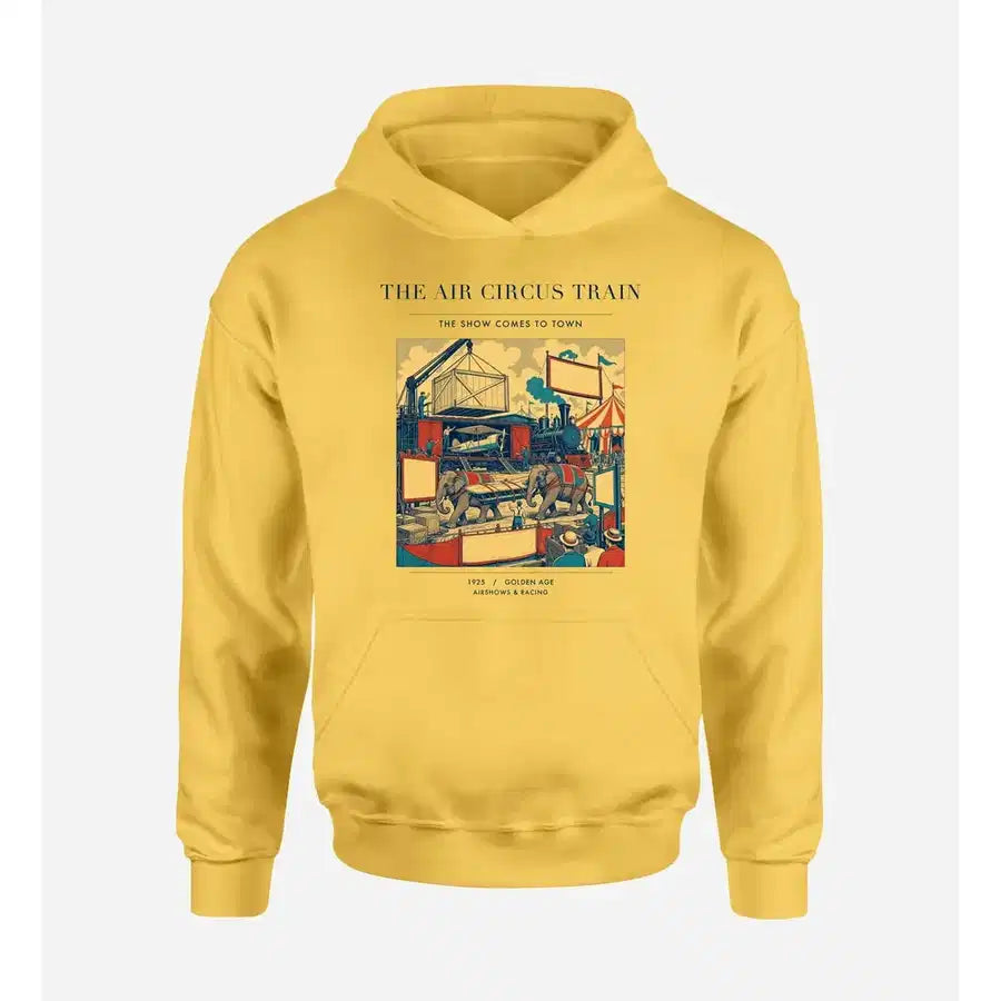 VINTAGE G4037 - The Air Circus Train - Premium Hoodie design on yellow premium