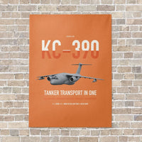 Thumbnail for Embraer KC-390 Millennium vertical canvas print - no frame - orange background