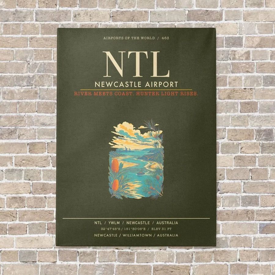 Newcastle Airport NTL - Canvas Framed - Green Army