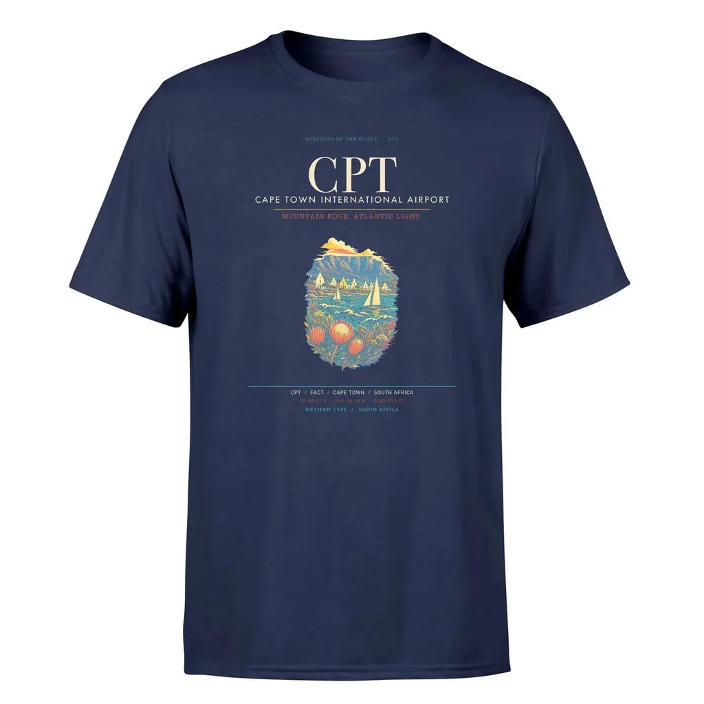 Cape Town Airport (CPT) Premium T-Shirt Navy Blue