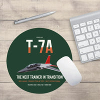 Thumbnail for T-7A Red Hawk design on dark green round mouse pad