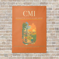 Thumbnail for University of Illinois Willard Airport CMI vertical canvas print - no frame - orange background