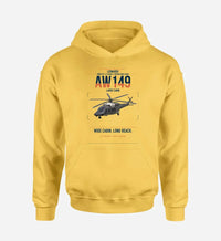 Thumbnail for Leonardo AW149 design on yellow double-side hoodie, single-side print