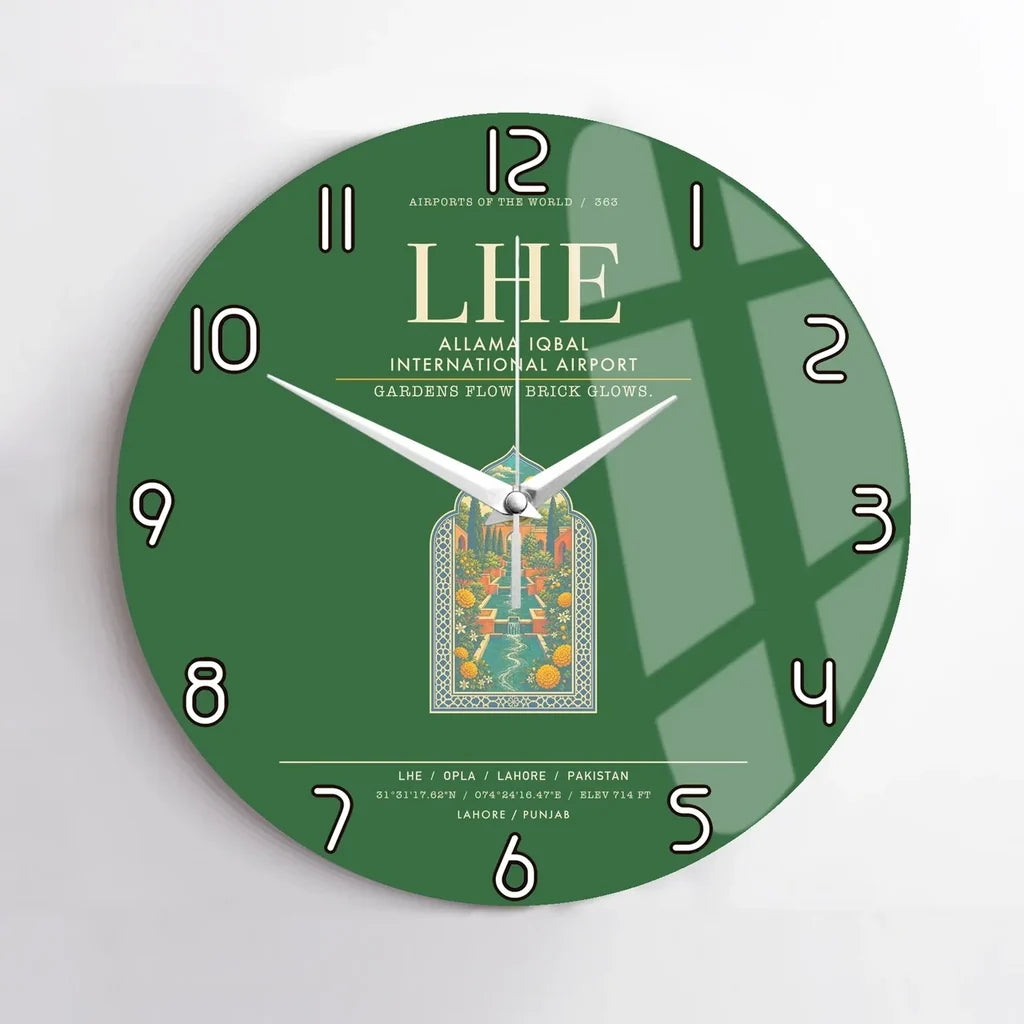 Allama Iqbal International Airport Lahore LHE Wall-Clock No-Frame - Green