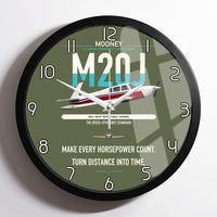 Thumbnail for Mooney M20J 201 design on green army framed wall clock