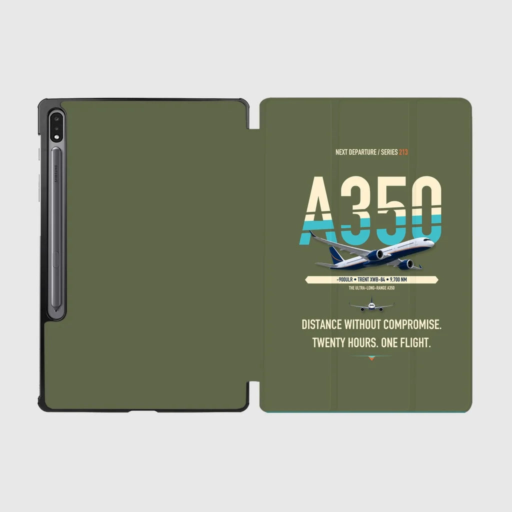 Airbus A350-900ULR design on green army samsung tablet tablet case