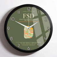 Thumbnail for Sioux Falls Regional Airport Joe Foss Field (FSD) design on green army framed wall clock