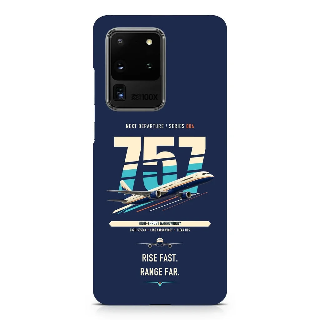 Boeing 757-200 design on samsung case - navy blue