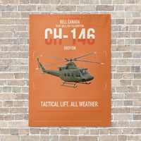 Thumbnail for Bell Canada CH-146 Griffon vertical canvas print - no frame - orange background